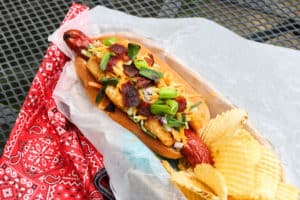 TEC Grills Out of the Bun Hot Dog Recipes -Loaded Baked Potato Dog