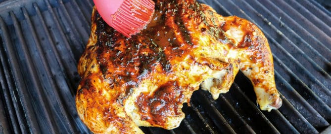 TEC Grills - How to Spatchcock a Chicken - Brush with BBQ Sauce