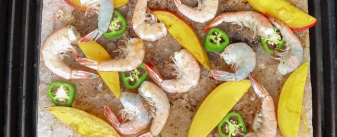TEC Grills Salt Block Grilling Recipes and Tips - Salt Block Shrimp with Mango and Jalapeno
