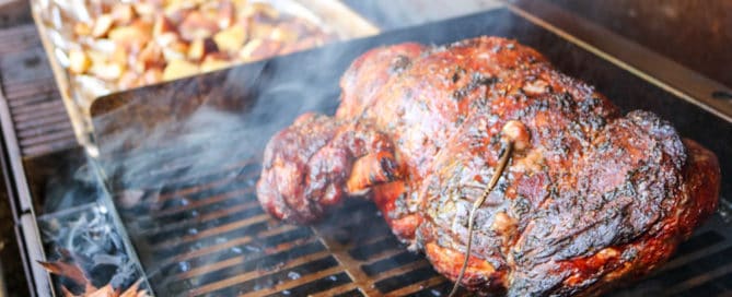 TEC Grills Smoke Roasted Leg of Lamb - Ready to Take off the Grill