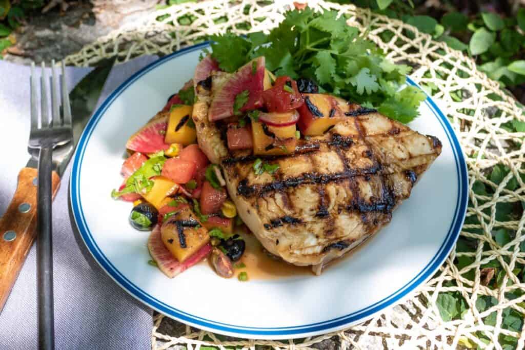 TEC Grills - Grilled Swordfish with Peach Watermelon Salsa